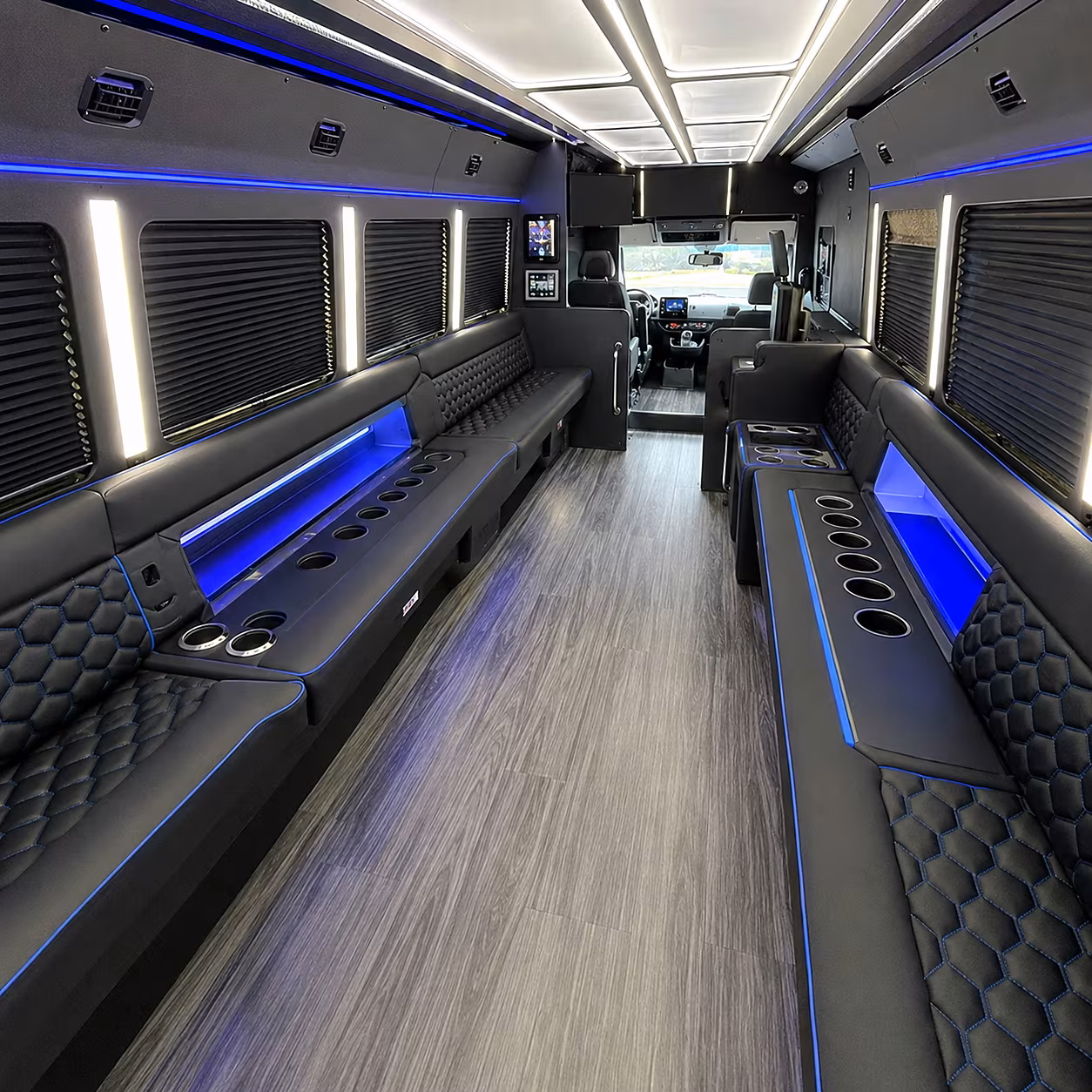goodyear party bus rental interior